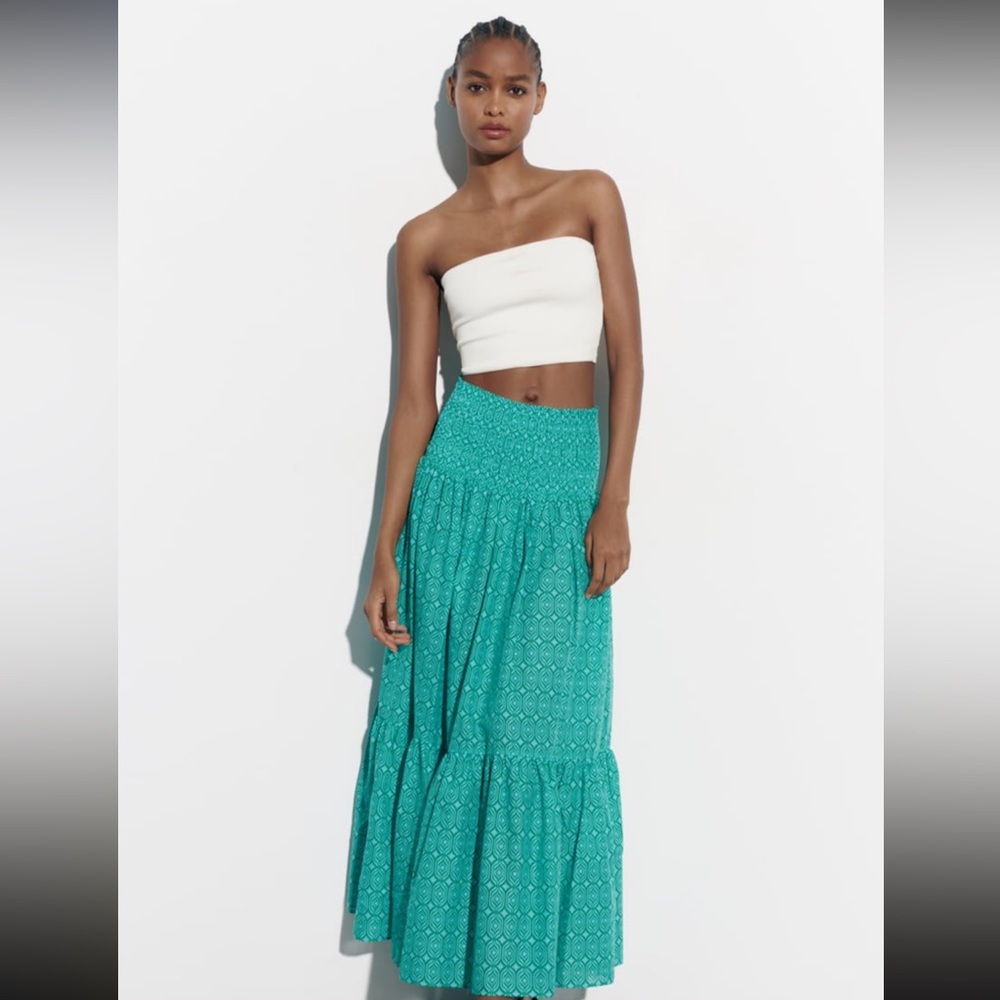 Long printed skirt